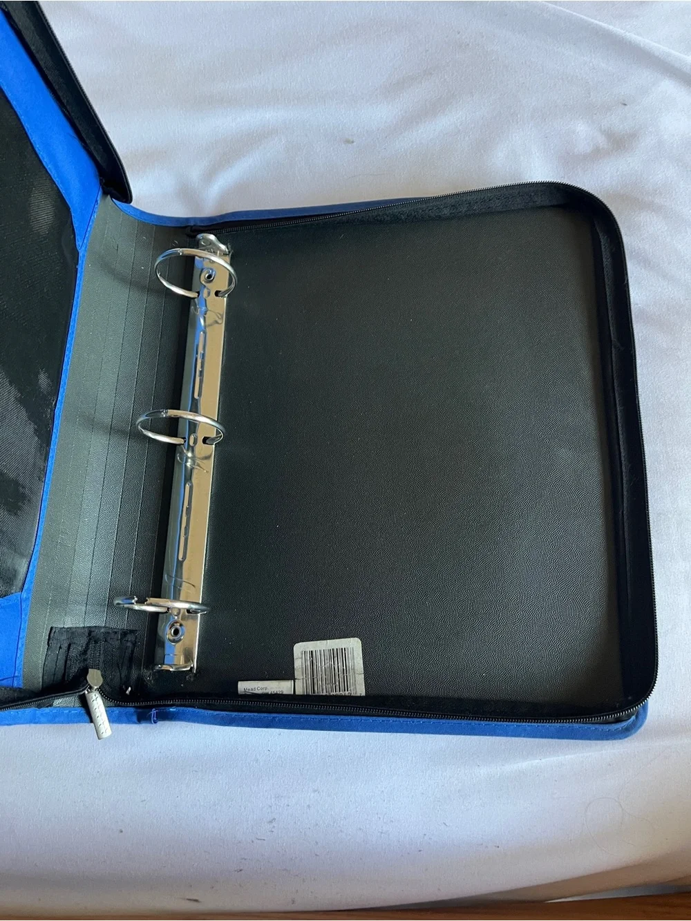 Five Star 2 Inch Zipper Binder Blue Black 3 Ring Zippered Pocket Case Used
